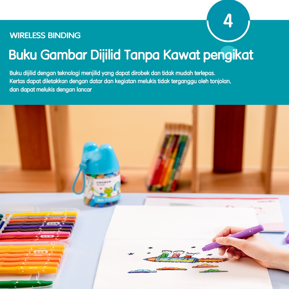 Deli Painting Book / Buku Gambar 20 Lembar Kertas Tebal Tidak Tembus 73381 73382