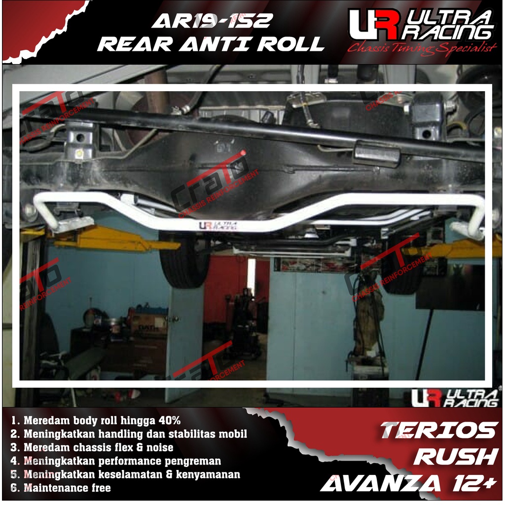 Aksesoris Stabiliser ULTRA RACING Safety Bar - Swaybar - Rear Anti Roll 19MM - Toyota Terios Rush Av