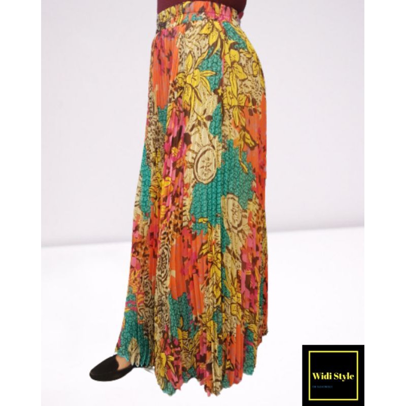 ROK PLISKET / ROK WANITA / BAWAHAN ROK/ROK PLISKET MOTIF BANGKOK/BRANDED/BKK