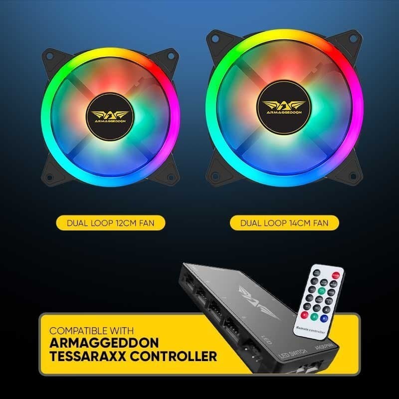 Armaggeddon-Tessaraxx Dual Loop ARGB Fan | Support Aura Sync