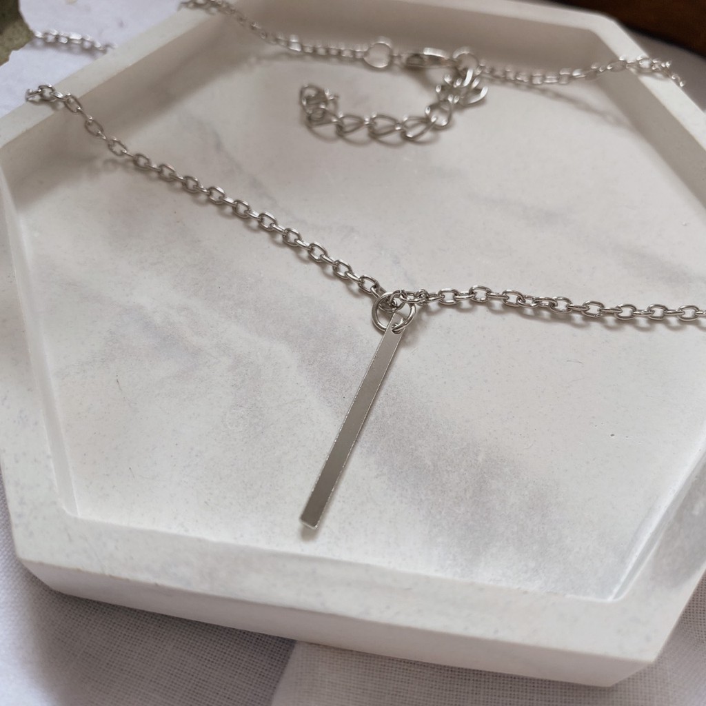 Circle Bar Necklace / Kalung Wanita Murah-Bar Necklace Silver