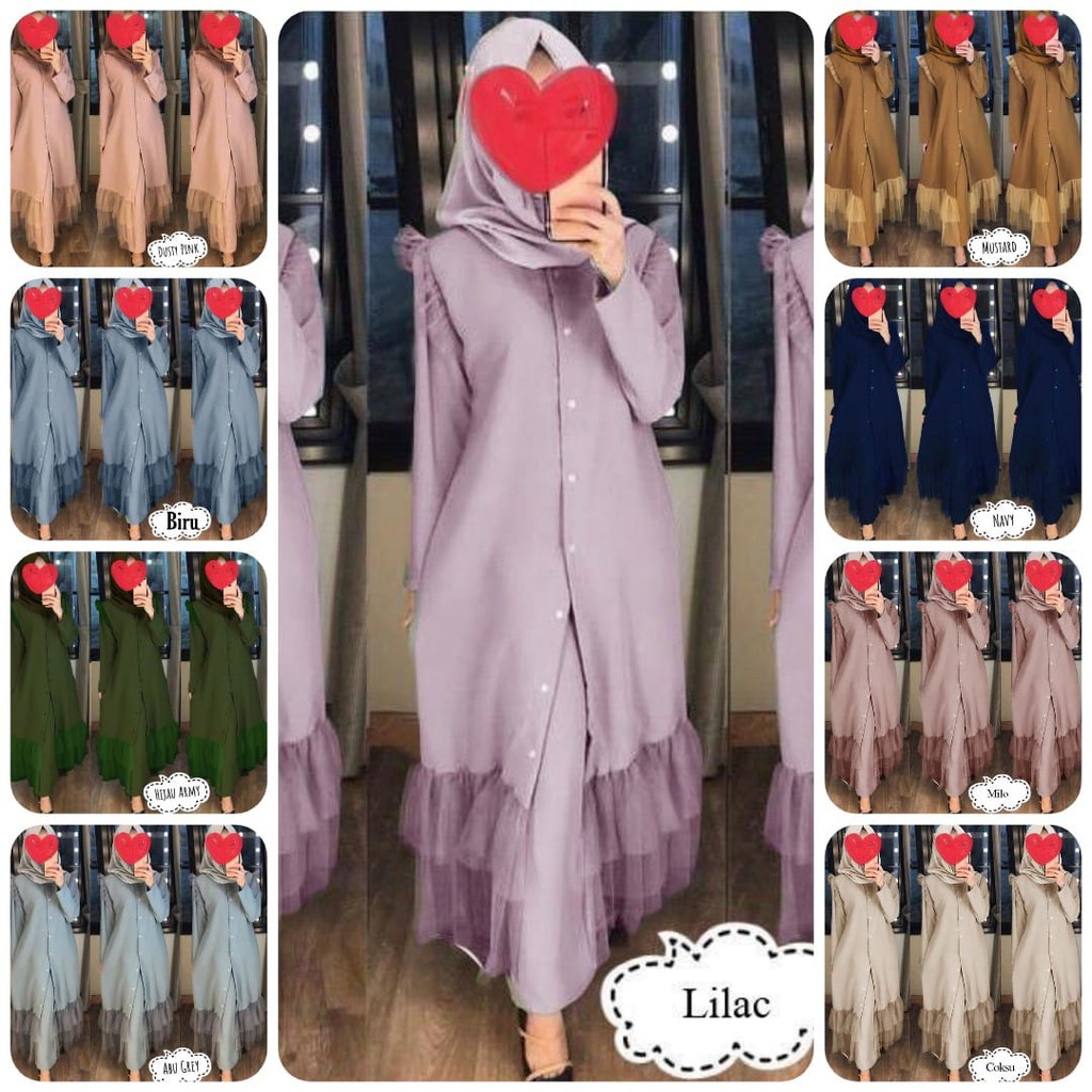 SET LONG TUNIK TUTU NIKITA TILE SETELAN TUNIK JUMBO BUSUI TUNIK MUSLIMAH MOSCREPE PREMIUM  8 WARNA