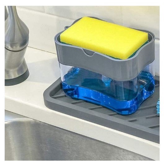 Dispenser Sabun Cair Cuci Piring Soap Pump Sponge Caddy / Wadah Sabun