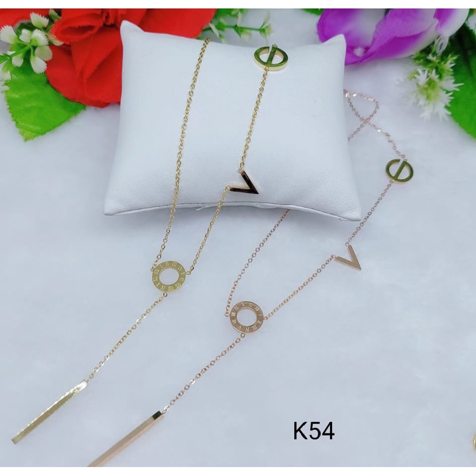 Kalung titanium perhiasan fashion K51-56