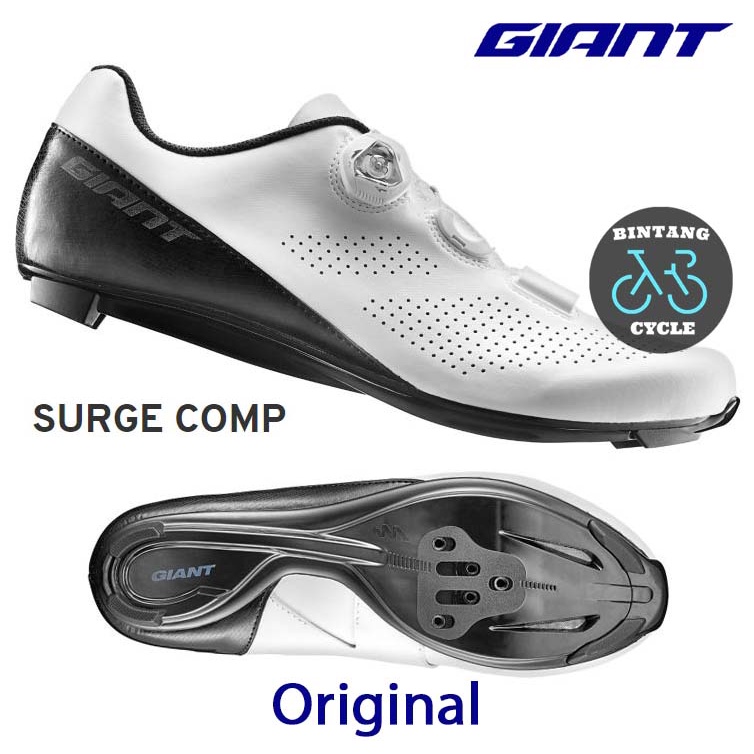 GIANT Shoes Road Surge Comp White - Sepatu Sepeda Cleat RB Road Bike