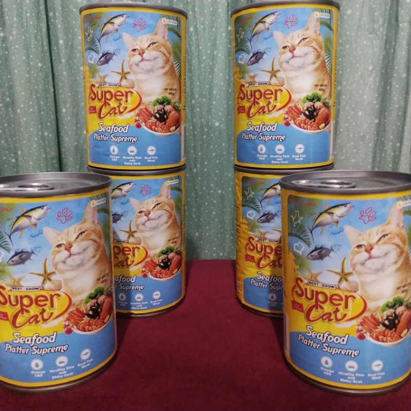 Super Cat 400gr / Cat Wet Food for Adult, Kitten and Baby Kitten / Makanan Kucing Kalengan / Tuna , Chicken, Salmon