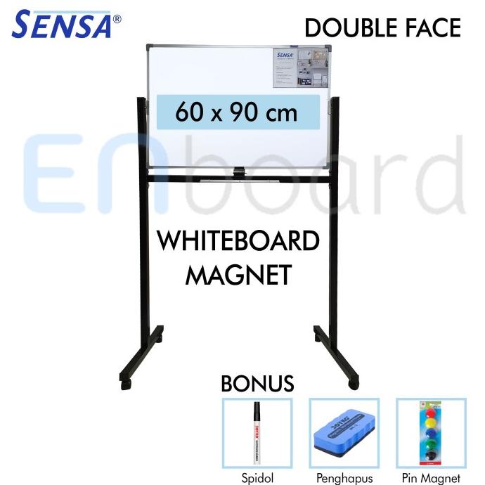 

Papan Tulis Whiteboard Standing Magnet Double Face Sensa 60 x 90 cm