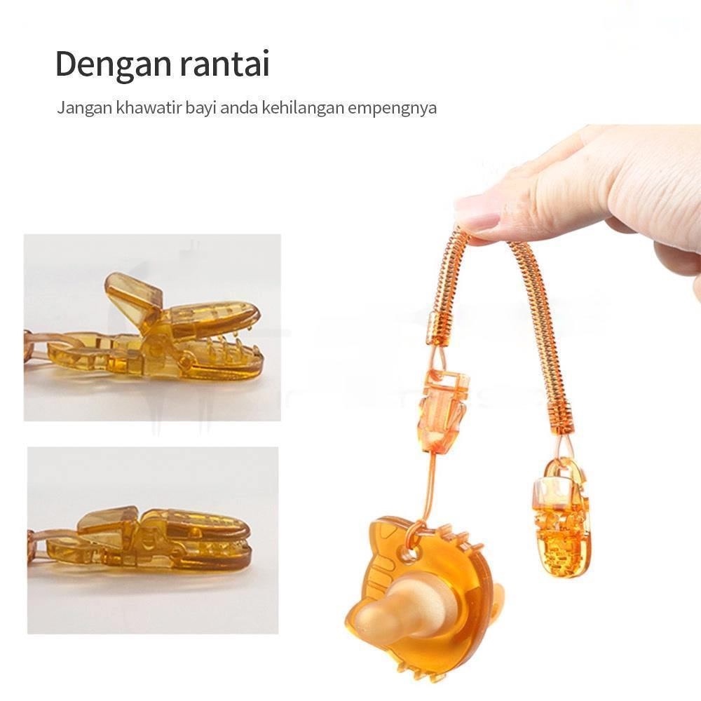 Dot bayi / putting bayi/empeng bayi BPA FREE dengan rantai dan Kotak