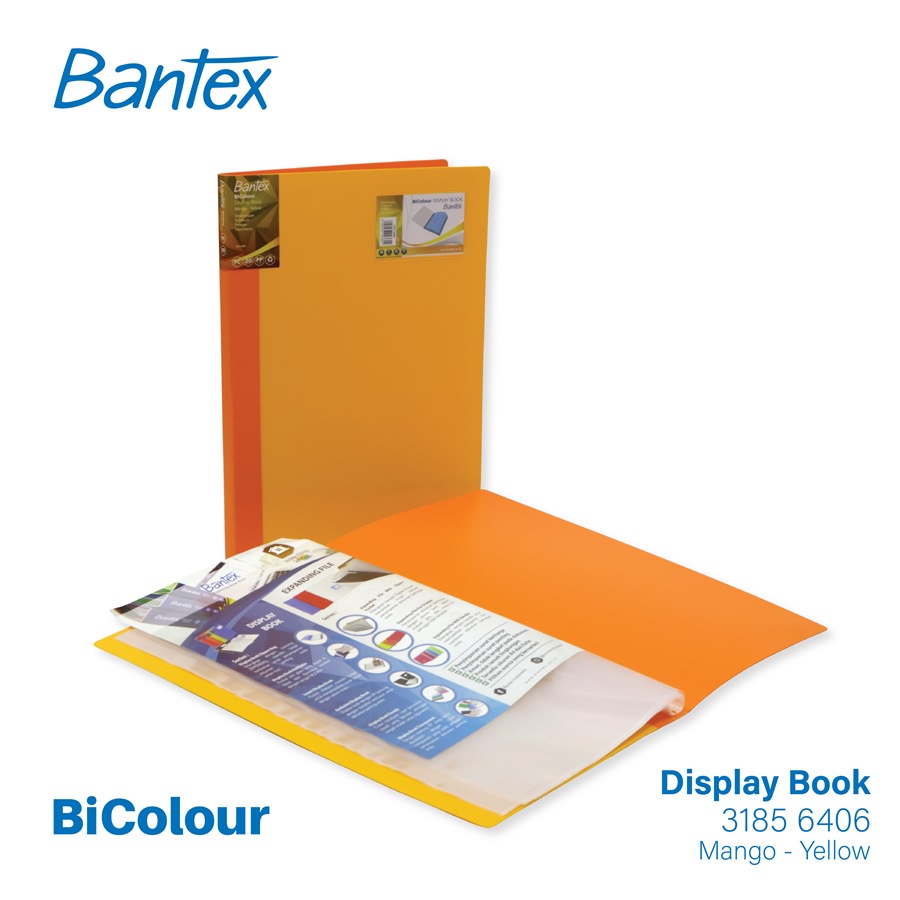 

[Zada] Bantex BICOLOUR Display Book Folio 40 Pocket Mango Yellow - 3185 6406