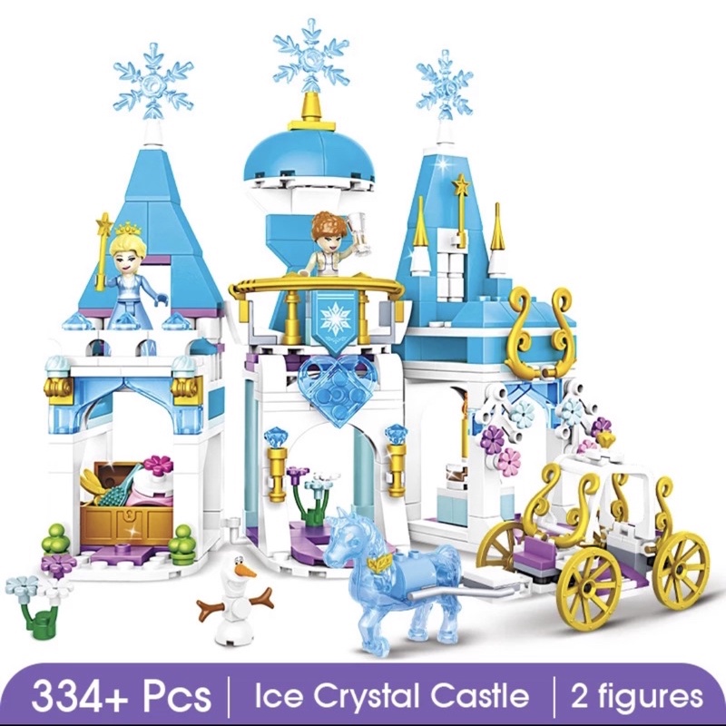 Mainan Anak Perempuan Seri Princess Frozen ICE CRYSTAL HEART Castle 8IN1 - Chaobao 7018