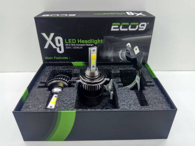 LAMPU H4 X9  3 WARNA LUMINOS ECO9