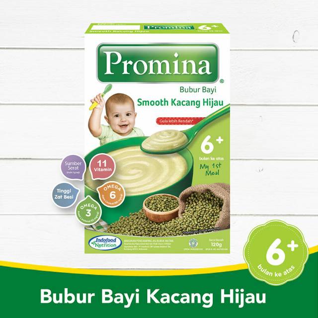 Promina Bubur Susu Bayi Box 120gr Box (pisang susu, beras merah, kacang hijau)