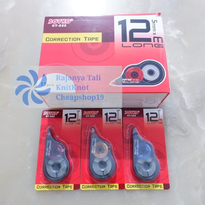 

NEW STOCK TIPEX KERTAS JOYKO CT522 CT-522 CORRECTION TAPE TIP-X 12M