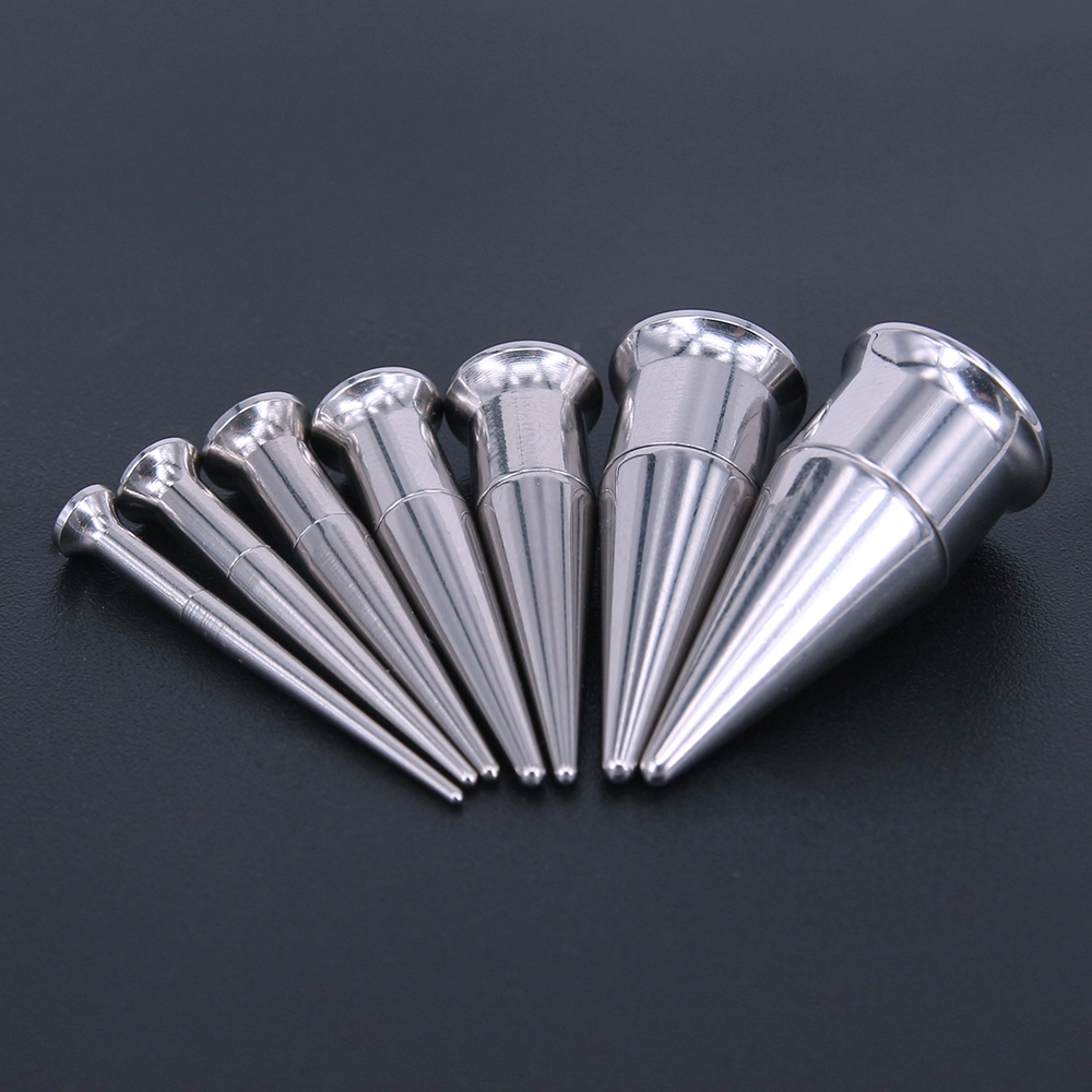 Ear Plug Pembesar Lubang Tindik Telinga Bahan Stainless Steel Warna Silver