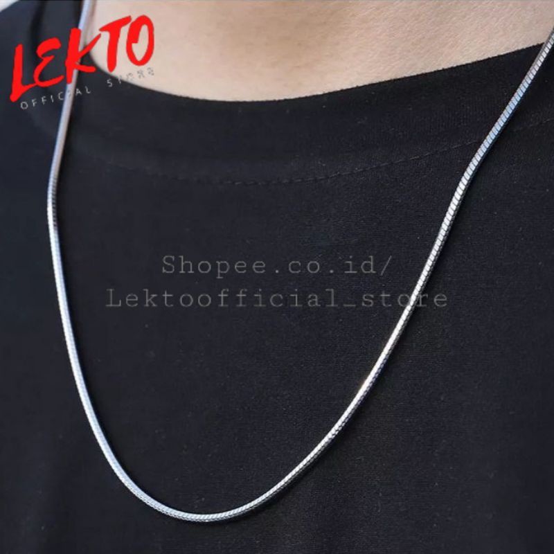 4s Grosir Solo || Kalung Titanium Silver Pria dan Wanita Anti Karat&amp;Luntur Pjg.+-65cm