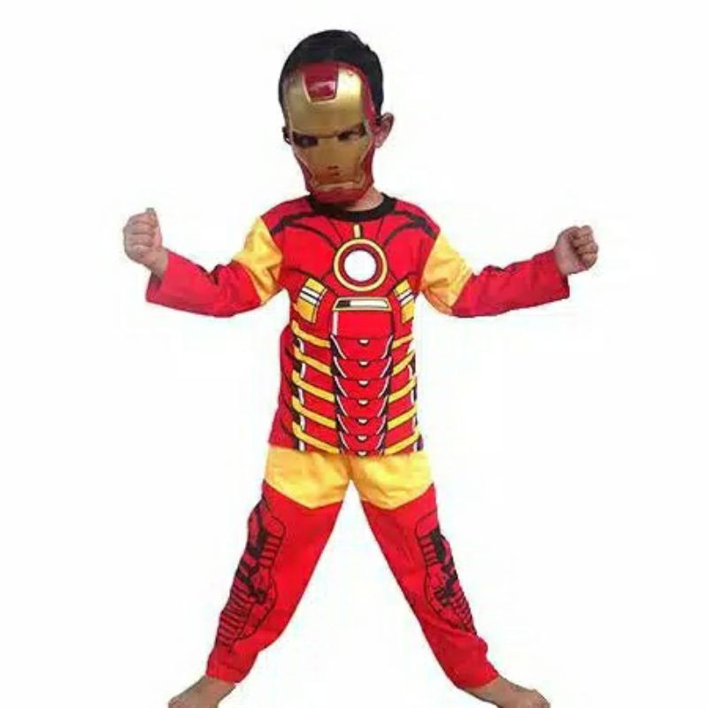 kostum anak panjang-panjang motif superhero evengers ironmen batmen bima tor