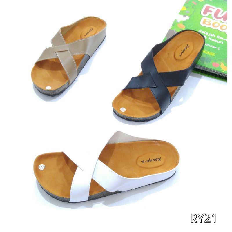 OBRAL CUCI GUDANG BORNEO SENDAL BIRKEN BAHAN SINTETIS RY21 BY XAVYER