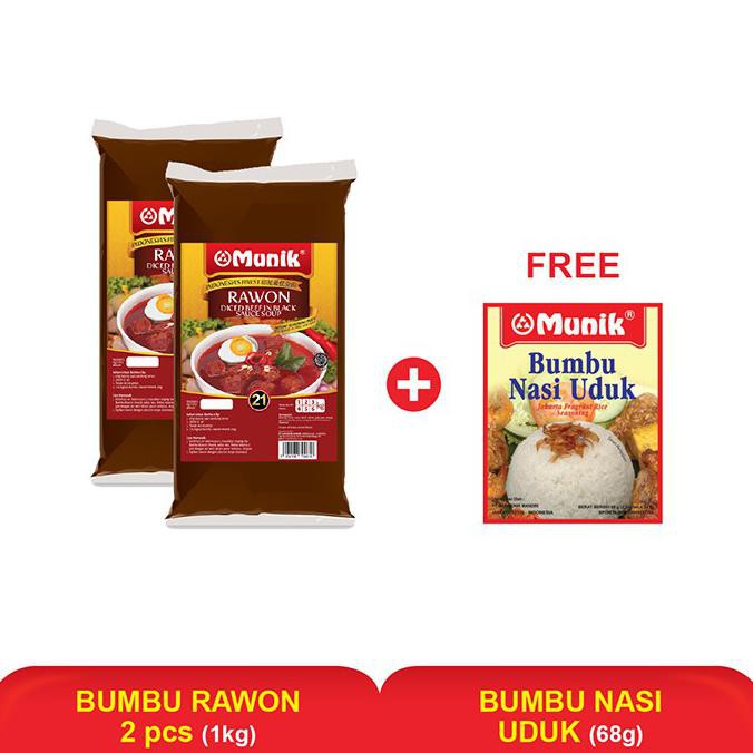 

READY COD MUNIK PROMO Bumbu Rawon 1 Kg Buy 2 Get 1 FREE Bumbu Nasi Uduk 68gr PROMO Kode 834