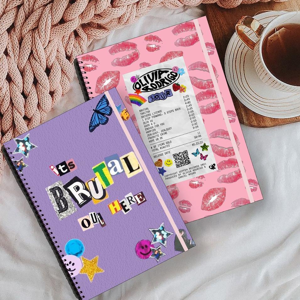

READY STOCK OLIVIA RODRIGO PT.2 Songs Aesthetic Ruled Grid Dotted Notebook Diary Journal Bujo School Buku Tulis 585DXOE