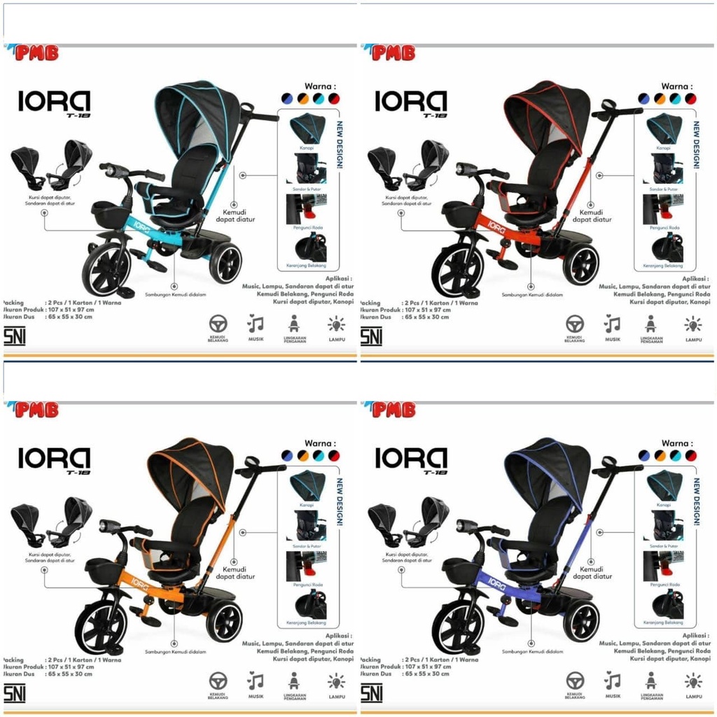 Sepeda Anak Roda Tiga PMB Iora T-18