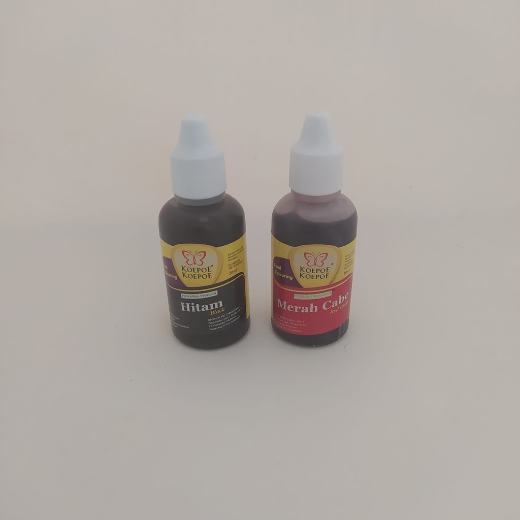 Koepoe koepoe Pewarna Hitam / Merah Cabe 30 ml