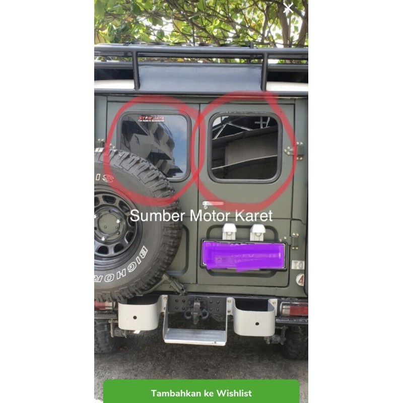 Karet Kaca Pintu Belakang Hardtop FJ/BJ40 2F Tahun Muda