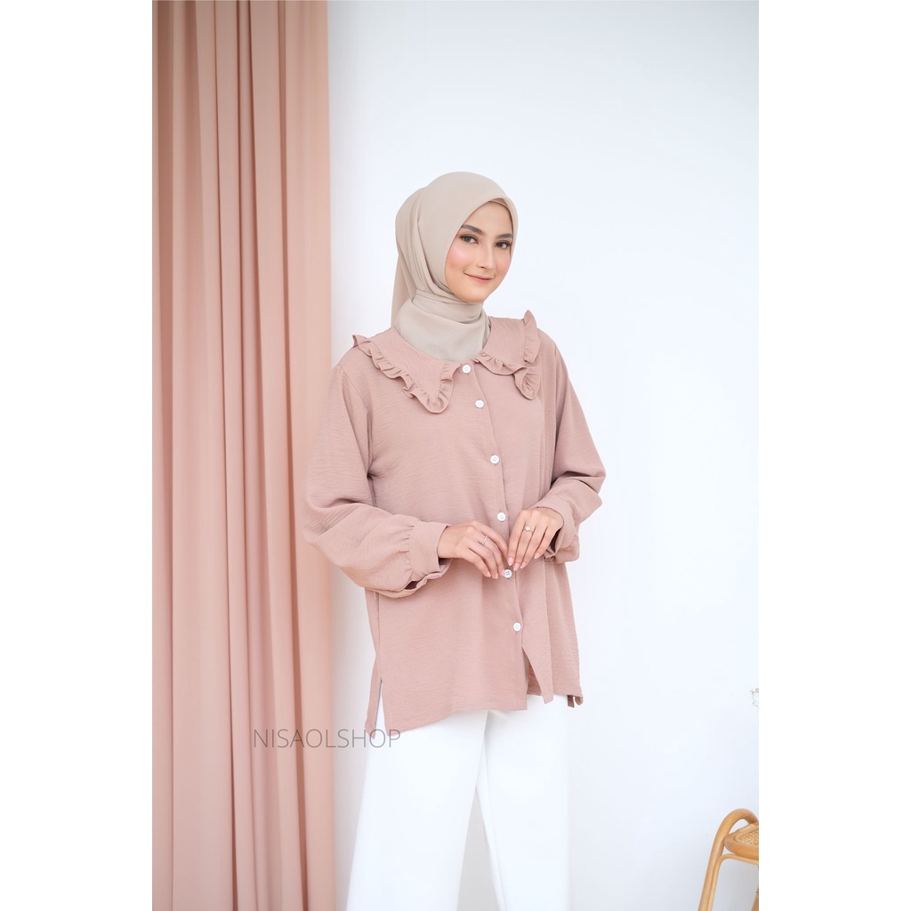 MEGAN BLOUSE - BLOUSE CRINKLE- PAKAIAN WANITA  - BISA COD