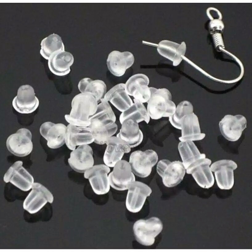 Stopper Anting Karet Penahan Anting Tusuk Pantat Anting 250 pcs