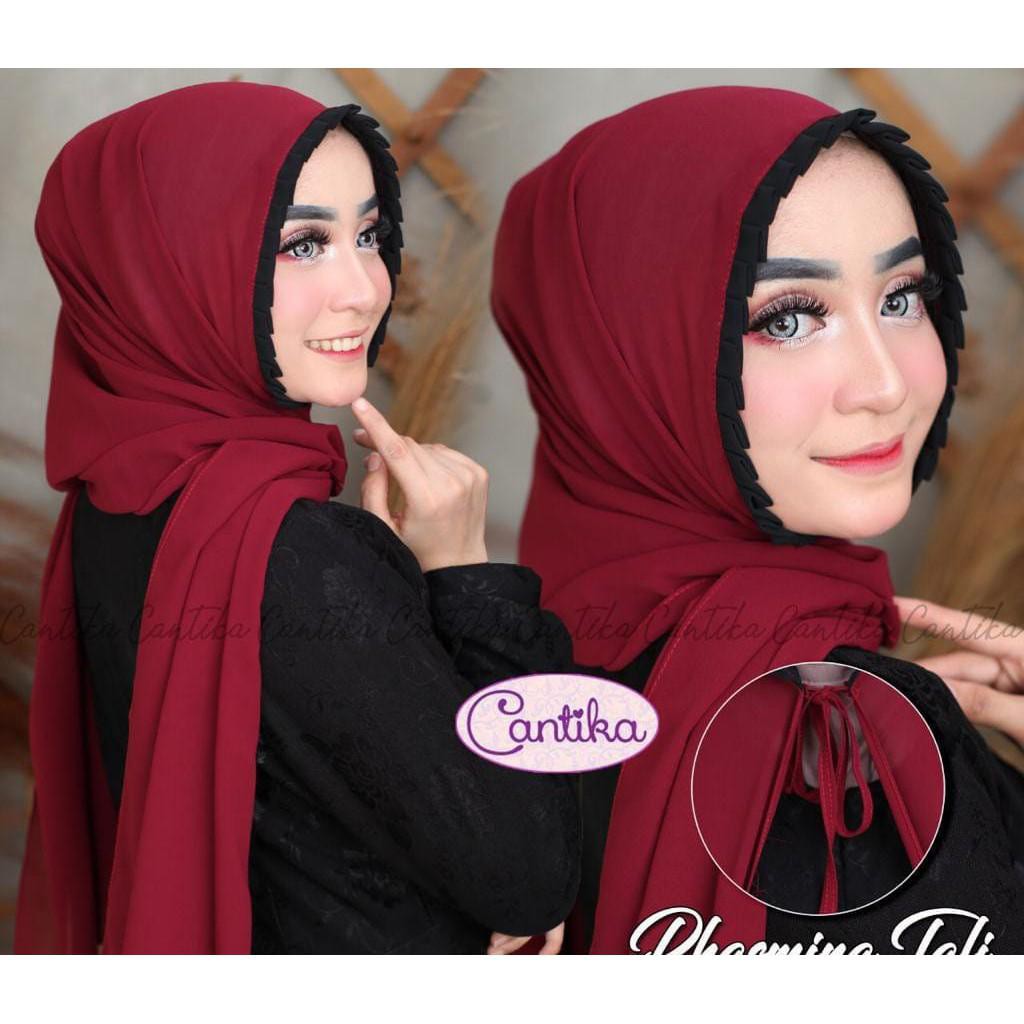 CANTIK KOMBI KCB PASHMINA TALI LIPIT INSTANT NON PED DIAMOND CREPE PREMIUM PASMINA PASTAN LIPIT-3