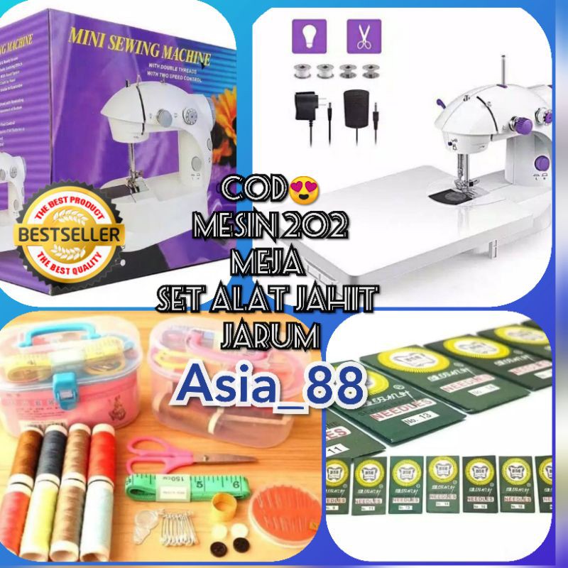 Mesin Jahit Mini Portable 202+Meja BESAR+Sewing Kit FREE jarum mesin