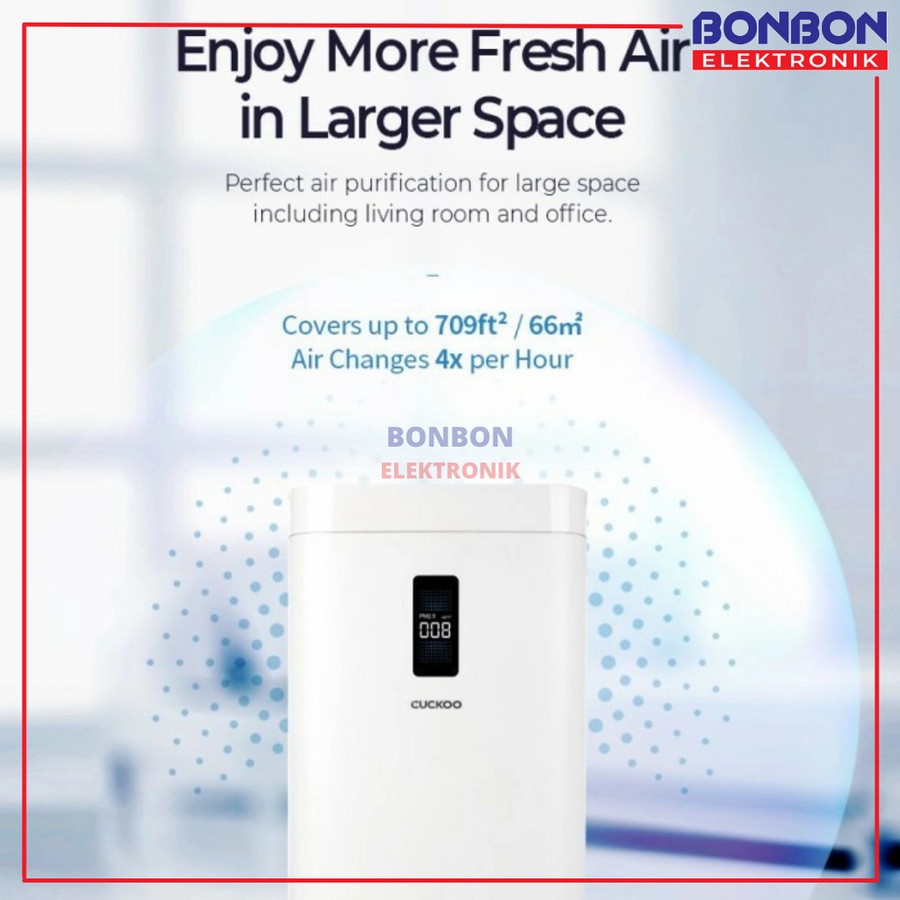 CUCKOO Air Purifier CAC-H2110FW Air H+ HEPA 13 Coverage Area 66m2 H13