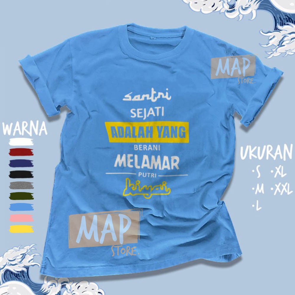 Kaos Dakwah SANTRI SEJATI  - Baju Distro Muslim Islami Cotton Combed 30s | 2029-5