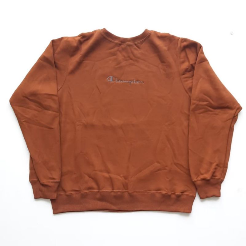Crewneck Champion Mini Script Bordir Brown Original