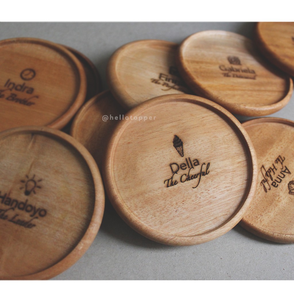 Coaster Kayu Solid / Tatakan Gelas / Bisa Grafir