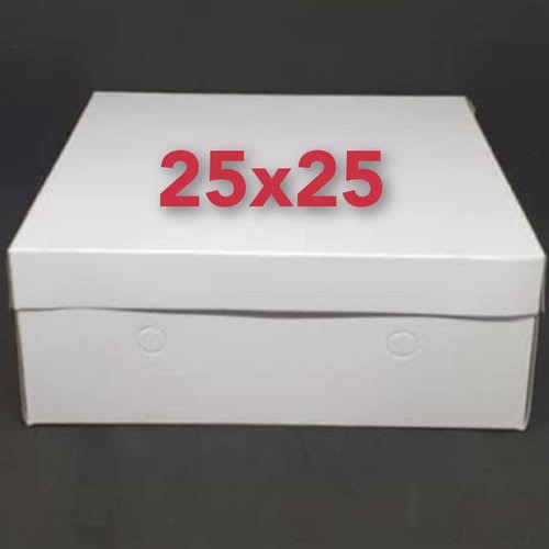 

Kardus nasi/kue Ukuran 25x25 putih polos Per Pack isi 50 Lembar