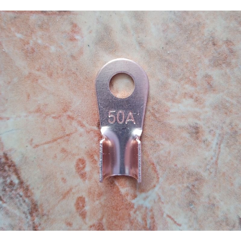 Skun Kabel 50A / Skun Audio Mobil, Lubang Baut 6 mm