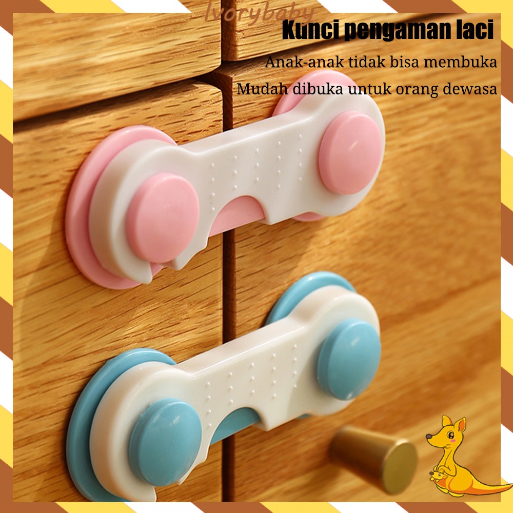 Ivorybaby Kunci Lemari / Pengaman Lemari / Pengunci Lemari / Pengunci Kulkas / Safety Lock