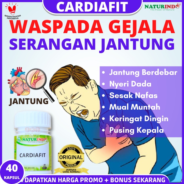 OBAT JANTUNG BERDEBAR DAN SESAK NAFAS NAPAS CARDIAFIT NATURINDO 40 KAPSUL HERBAL SAKIT DADA SAKIT DA