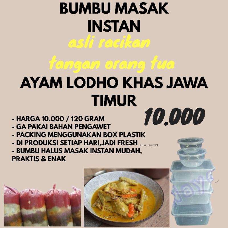 

BUMBU AYAM LODHO KHAS JAWA TIMUR - BUMBU MASAK INSTAN MUDAH PRAKTIS ENAK