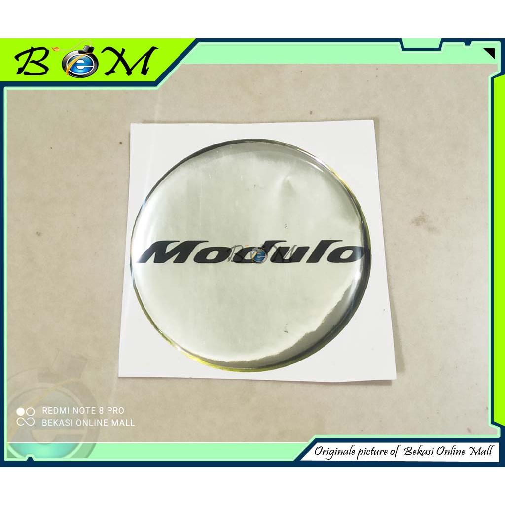 stiker emblem timbul dop velg tutup roda mobil honda modulo silver 1