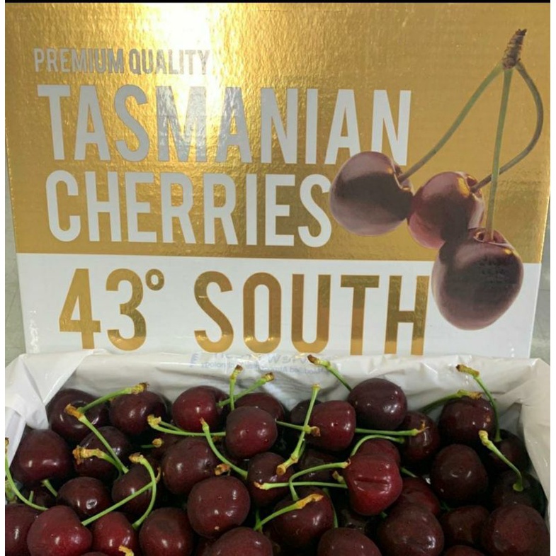 Cherry merah original Tasmanian cherries 43© south size 30-32 mm 2 kg / box