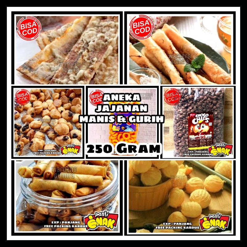 

COD Snack Kiloan 250 Gram Makanan Kering Snack Manis Asin Gurih Cemilan Jadul