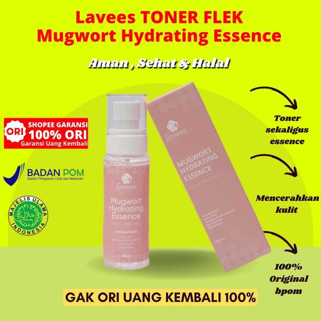 Lavees skincare Toner essence Flek Mugwort Hydrating BPOM paket melasma hitam jerawat bandel officia