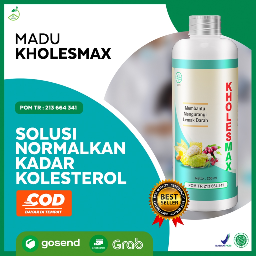 KHOLESMAX ORIGINAL Obat Penurun Lemak Darah Gula Darah Kolesterol atasi VERTIGO TRIGLISERIDA Herbal 