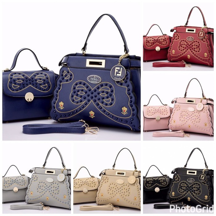 Tas Kerja Wanita / Handbag / Shoulder Bag Tas Fendi Import Set Fe9903