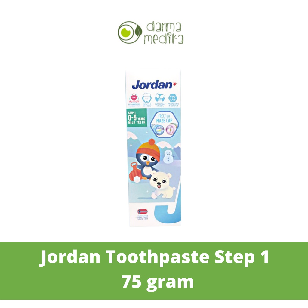 Jordan Tooth Paste Step 1 0-5 Tahun Rasa Strawberry &amp; Step 2 6-12 Tahun Rasa Grape 75g