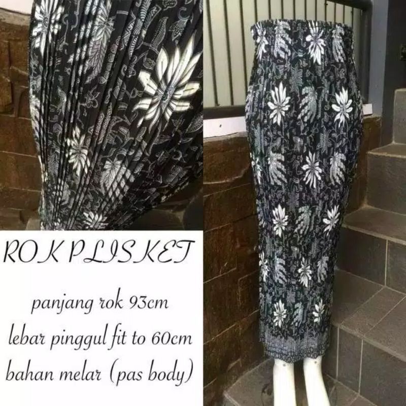 PRODUK ORIGINAL/BAWAHAN KEBAYA/ROK PLISKET SEMI SUTRA FOILL