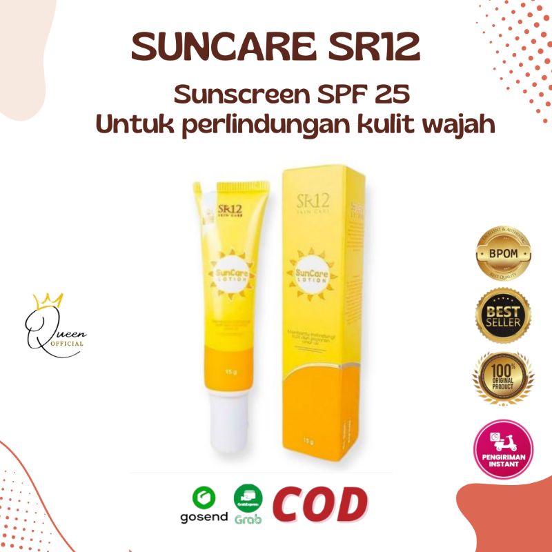 SUNSCREEN WAJAH/ SUNBLOCK SPF 25/ SUNCARE LOTION SR12/ PELINDUNG SINAR UV/ SOLUSI KULIT BELANG/ SOLUSI FLEK HITAM