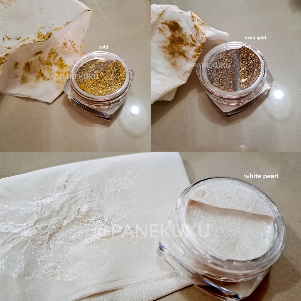 PEWARNA EDIBLE GOLD siap pakai/ Pewarna gel emas mutiara putih/ Pewarna FONDANT GUMPASSTE ICING/ Lus