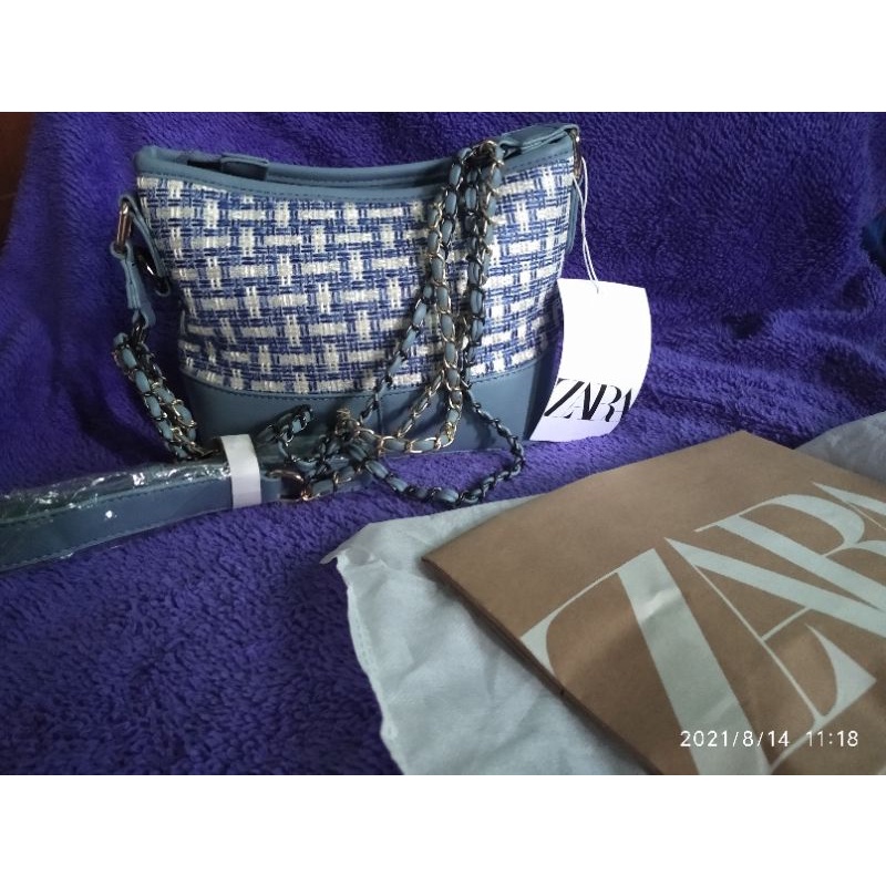 Tas wanita Sling rantai dan kulit ZARA